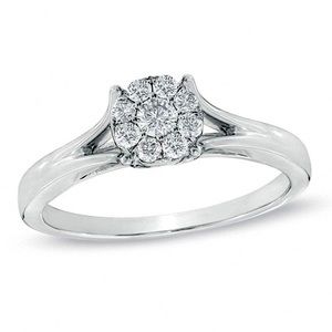 0.25 CT. T.W. Composite Diamond Engagement Ring in 10K White Gold Size 6.5 *Mint